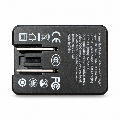 VoltFusion 22.5W fast charger with 80cm retractable cable