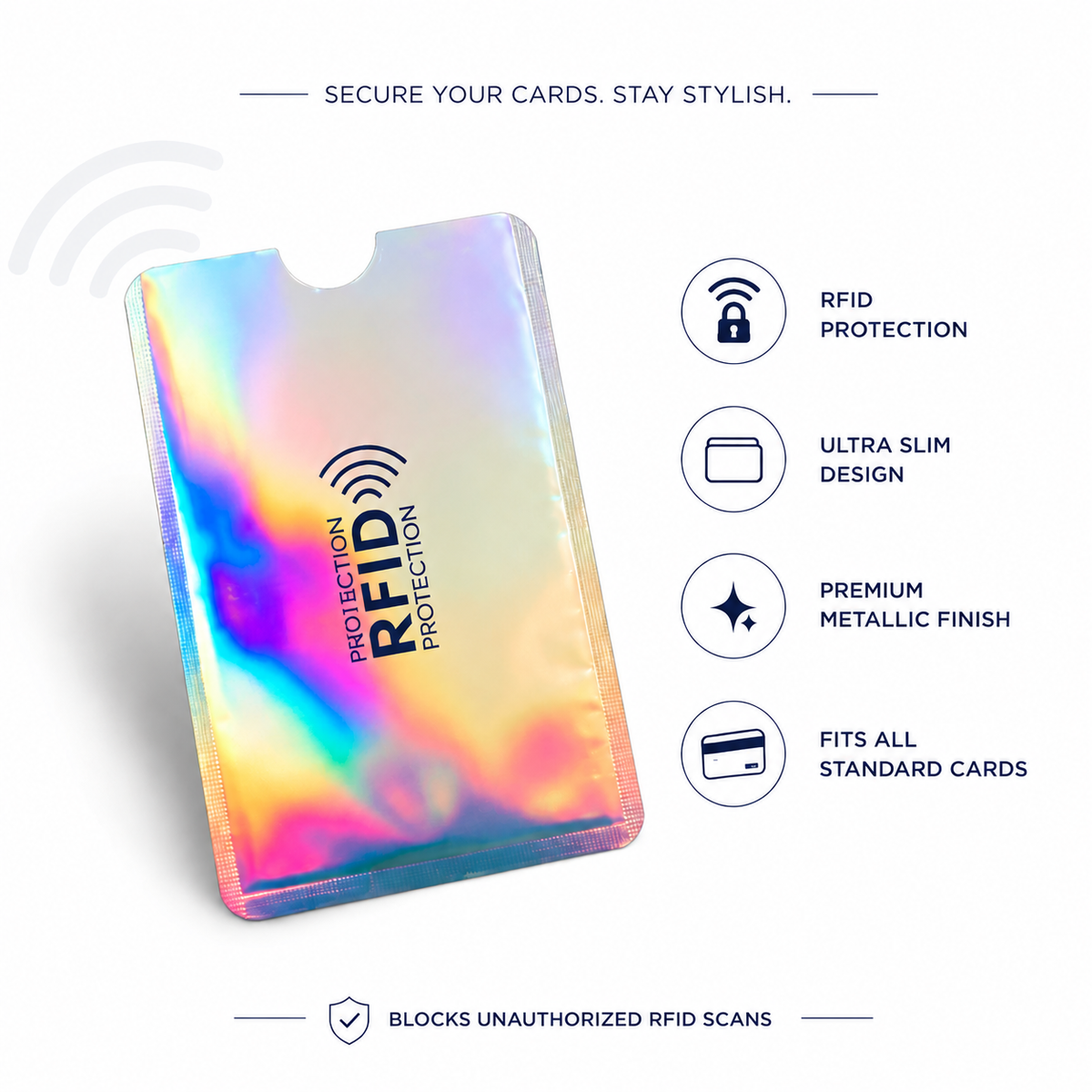 CardShield RFID-blocking card covers in different finishes