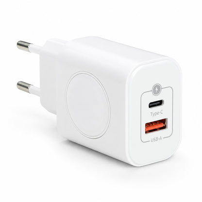VoltFusion Pulse wall charger with built-in magnetic Apple Watch charger